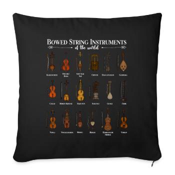 Various String Instruments - Sofa pillowcase 17,3'' x 17,3'' (45 x 45 cm) - black - Front