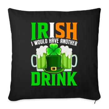 Lustiger St. Patricks Day - Sofakissenbezug 45 x 45 cm - Schwarz - Vorne