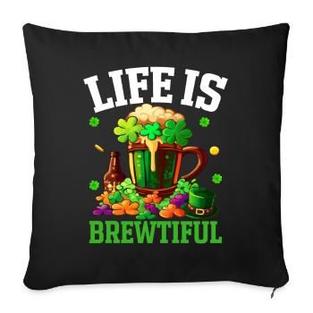 Lustiges irisches St. Patricks Day Craft Beer - Sofakissenbezug 45 x 45 cm - Schwarz - Vorne