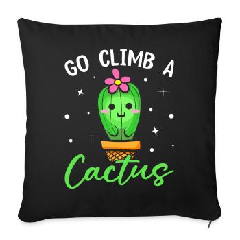 Drôle de succulente - Housse de coussin décorative 45 x 45 cm - noir - Devant