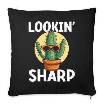 Funny Succulent Cactus - Sofa pillowcase 17,3'' x 17,3'' (45 x 45 cm) - black - Front