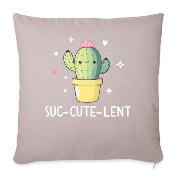 Drôle de cactus succulent - Housse de coussin décorative 45 x 45 cm - taupe clair - Devant