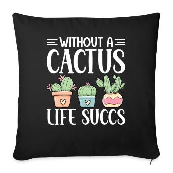 Drôle de succulente - Housse de coussin décorative 45 x 45 cm - noir - Devant