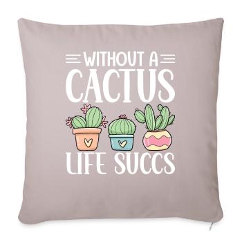 Drôle de succulente - Housse de coussin décorative 45 x 45 cm - taupe clair - Devant