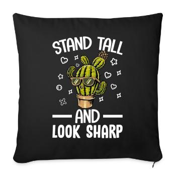 Funny Succulent Cactus - Sofa pillowcase 17,3'' x 17,3'' (45 x 45 cm) - black - Front