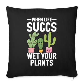 Funny Succulent Cactus - Sofa pillowcase 17,3'' x 17,3'' (45 x 45 cm) - black - Front