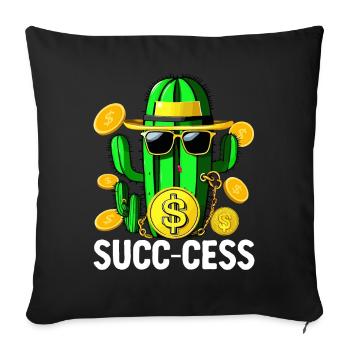 Drôle de cactus succulent - Housse de coussin décorative 45 x 45 cm - noir - Devant