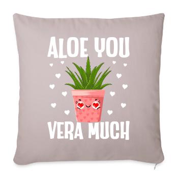 Funny Succulent Aloe Vera - Sofa pillowcase 17,3'' x 17,3'' (45 x 45 cm) - light taupe - Front