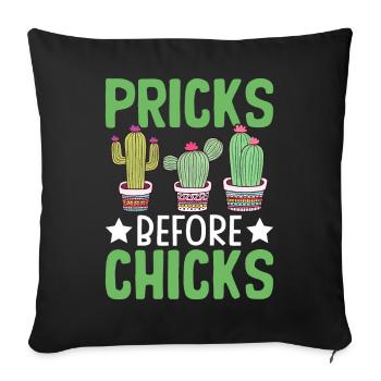 Drôle de cactus succulent - Housse de coussin décorative 45 x 45 cm - noir - Devant