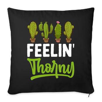 Funny Succulent Cactus - Sofa pillowcase 17,3'' x 17,3'' (45 x 45 cm) - black - Front