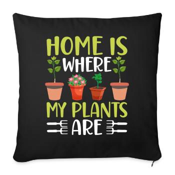 Fun Houseplant Nursery - Sofa pillowcase 17,3'' x 17,3'' (45 x 45 cm) - black - Front