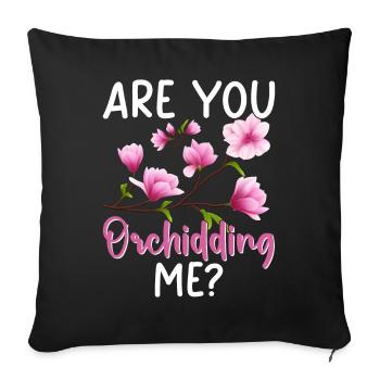 Funny Houseplant Orchid Gardening - Sofa pillowcase 17,3'' x 17,3'' (45 x 45 cm) - black - Front