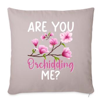 Funny Houseplant Orchid Gardening - Sofa pillowcase 17,3'' x 17,3'' (45 x 45 cm) - light taupe - Front