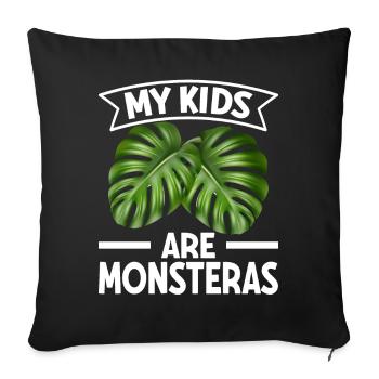 Houseplant Monstera Gardening Mom - Sofa pillowcase 17,3'' x 17,3'' (45 x 45 cm) - black - Front