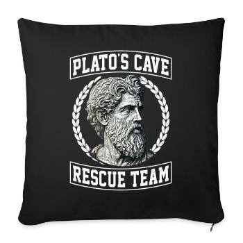 Drôle De Philosophie Théorie Grec - Housse de coussin décorative 45 x 45 cm - noir - Devant