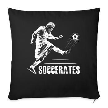 Drôle Philosophie Théorie Football Socrates Griec - Housse de coussin décorative 45 x 45 cm - noir - Devant