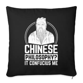 Theorie Chinesische Philosophen - Sofakissenbezug 45 x 45 cm - Schwarz - Vorne