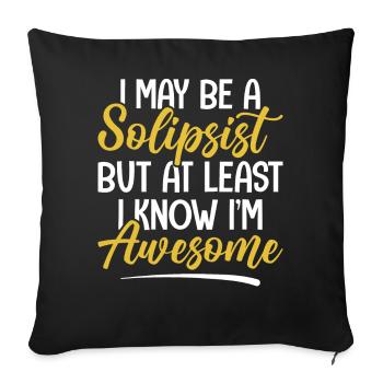 Drôle de philosophie Théorie Solipsisme - Housse de coussin décorative 45 x 45 cm - noir - Devant