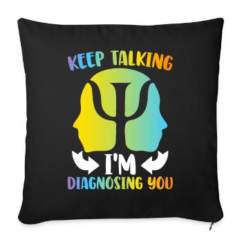 Drôle de psychologie psychologie - Housse de coussin décorative 45 x 45 cm - noir - Devant
