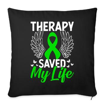 Mental health awareness - Sofa pillowcase 17,3'' x 17,3'' (45 x 45 cm) - black - Front