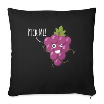Choisissez-moi ! Raisins Vin Amateurs de vin - Housse de coussin décorative 45 x 45 cm - noir - Devant