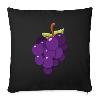 Cartoon Raisins Vin Amateur De Vin - Housse de coussin décorative 45 x 45 cm - noir - Devant