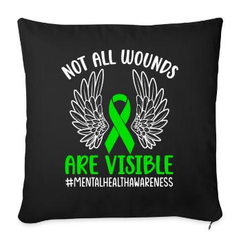 Mental health - Sofa pillowcase 17,3'' x 17,3'' (45 x 45 cm) - black - Front