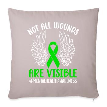 Mental health - Sofa pillowcase 17,3'' x 17,3'' (45 x 45 cm) - light taupe - Front