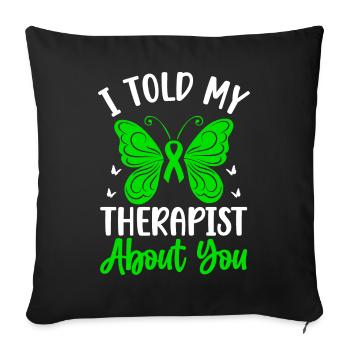 Therapy to sensitize to mental health - Sofa pillowcase 17,3'' x 17,3'' (45 x 45 cm) - black - Front
