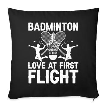 Lustiger Badmintonspieler - Sofakissenbezug 45 x 45 cm - Schwarz - Vorne