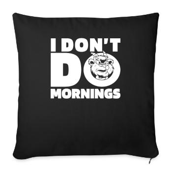 Chèvre Drôle Je Ne Fais Pas De Matins - Housse de coussin décorative 45 x 45 cm - noir - Devant