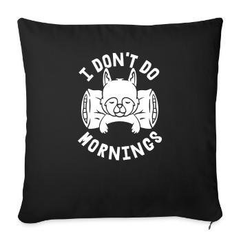 Berger Allemand Drôle Je Ne Fais Pas De Matins - Housse de coussin décorative 45 x 45 cm - noir - Devant