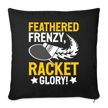 Joueurs de badminton Badminton - Housse de coussin décorative 45 x 45 cm - noir - Devant