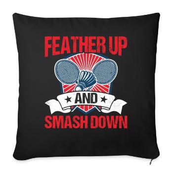 Joueurs de badminton Badminton - Housse de coussin décorative 45 x 45 cm - noir - Devant
