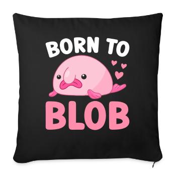 Funny Blobfish Sea Creature - Sofa pillowcase 17,3'' x 17,3'' (45 x 45 cm) - black - Front