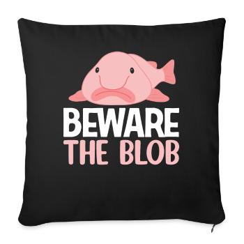 Funny Blobfish Sea Creature - Sofa pillowcase 17,3'' x 17,3'' (45 x 45 cm) - black - Front