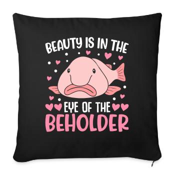 Funny Blobfish Sea Creature - Sofa pillowcase 17,3'' x 17,3'' (45 x 45 cm) - black - Front