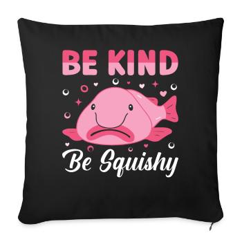 Drôle de poisson-mouche créature marine - Housse de coussin décorative 45 x 45 cm - noir - Devant
