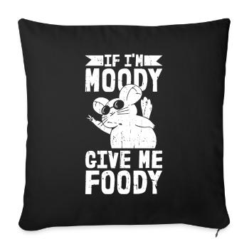 Chinchilla Drôle Si Je Suis De Mauvaise Humeur Donnez-Moi Gourmand - Housse de coussin décorative 45 x 45 cm - noir - Devant
