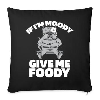 American Bully Drôle Si Je Suis De Mauvaise Humeur Donnez-Moi Gourmand - Housse de coussin décorative 45 x 45 cm - noir - Devant