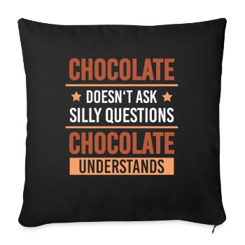 Chocolate Understands Problems Snacking Cocoa - Sofa pillowcase 17,3'' x 17,3'' (45 x 45 cm) - black - Front