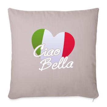 Ciao Bella Italie coeur cadeau italien - Housse de coussin décorative 45 x 45 cm - taupe clair - Devant