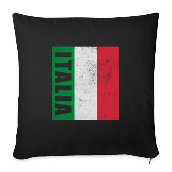 Drapeau de l’Italie fier cadeau de voyage italien - Housse de coussin décorative 45 x 45 cm - noir - Devant