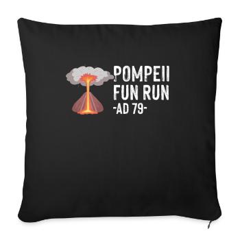 Pompéi Fun Run Volcan Italien Geeks - Housse de coussin décorative 45 x 45 cm - noir - Devant