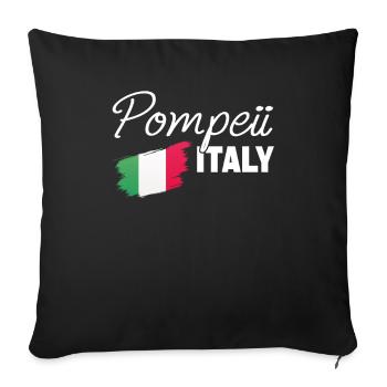 Pompéi Italie Drapeau italien - Housse de coussin décorative 45 x 45 cm - noir - Devant