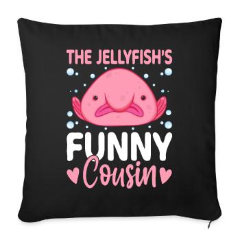 Funny Blobfish Sea Creature - Sofa pillowcase 17,3'' x 17,3'' (45 x 45 cm) - black - Front