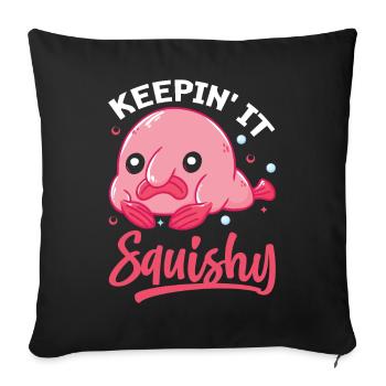 Funny Blobfish Sea Creature - Sofa pillowcase 17,3'' x 17,3'' (45 x 45 cm) - black - Front