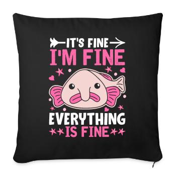 Funny Blobfish Sea Creature - Sofa pillowcase 17,3'' x 17,3'' (45 x 45 cm) - black - Front
