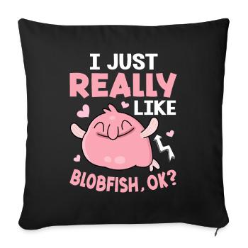 Funny sea creature - Sofa pillowcase 17,3'' x 17,3'' (45 x 45 cm) - black - Front