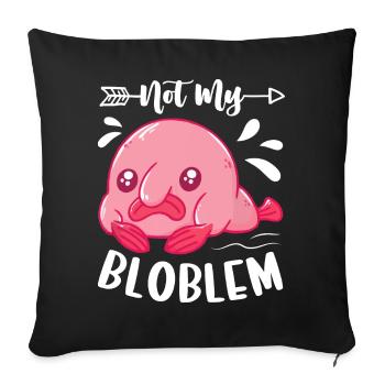 Funny Blobfish Sea Creature - Sofa pillowcase 17,3'' x 17,3'' (45 x 45 cm) - black - Front